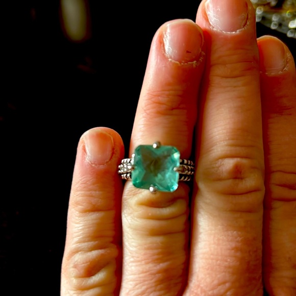 Lia Sophia Blue-Green Stone Ring - Picture 1 of 5